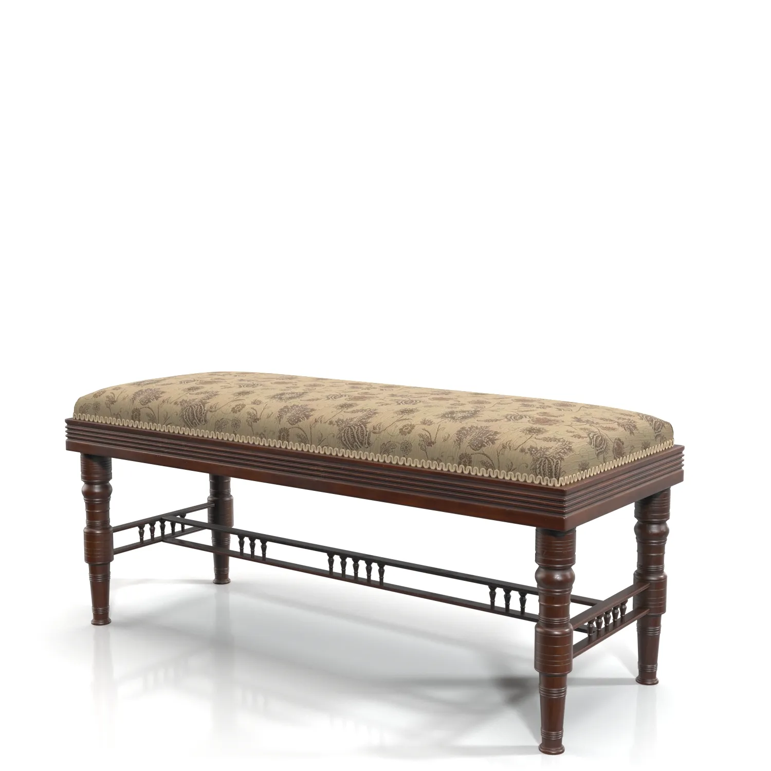 Edwardian Mahogany Duet Piano Stool PBR 3D Model_01